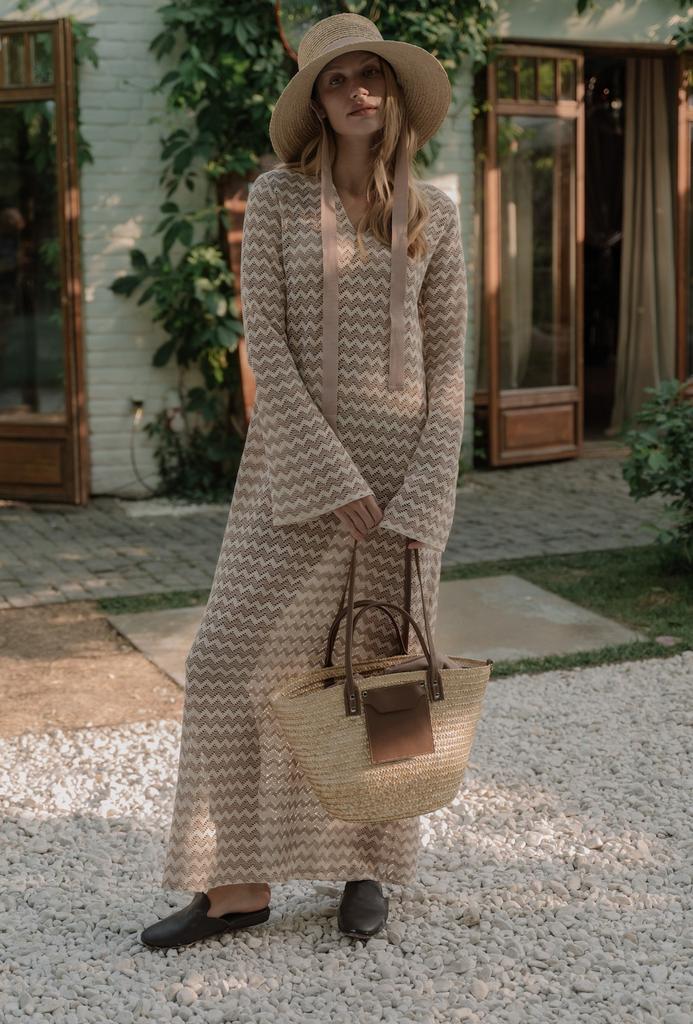 Платье трикотажное ZIG ZAG/latte