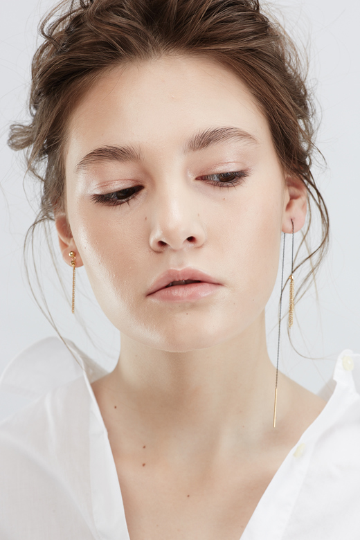 Серьги "Gold brush" асимметричные