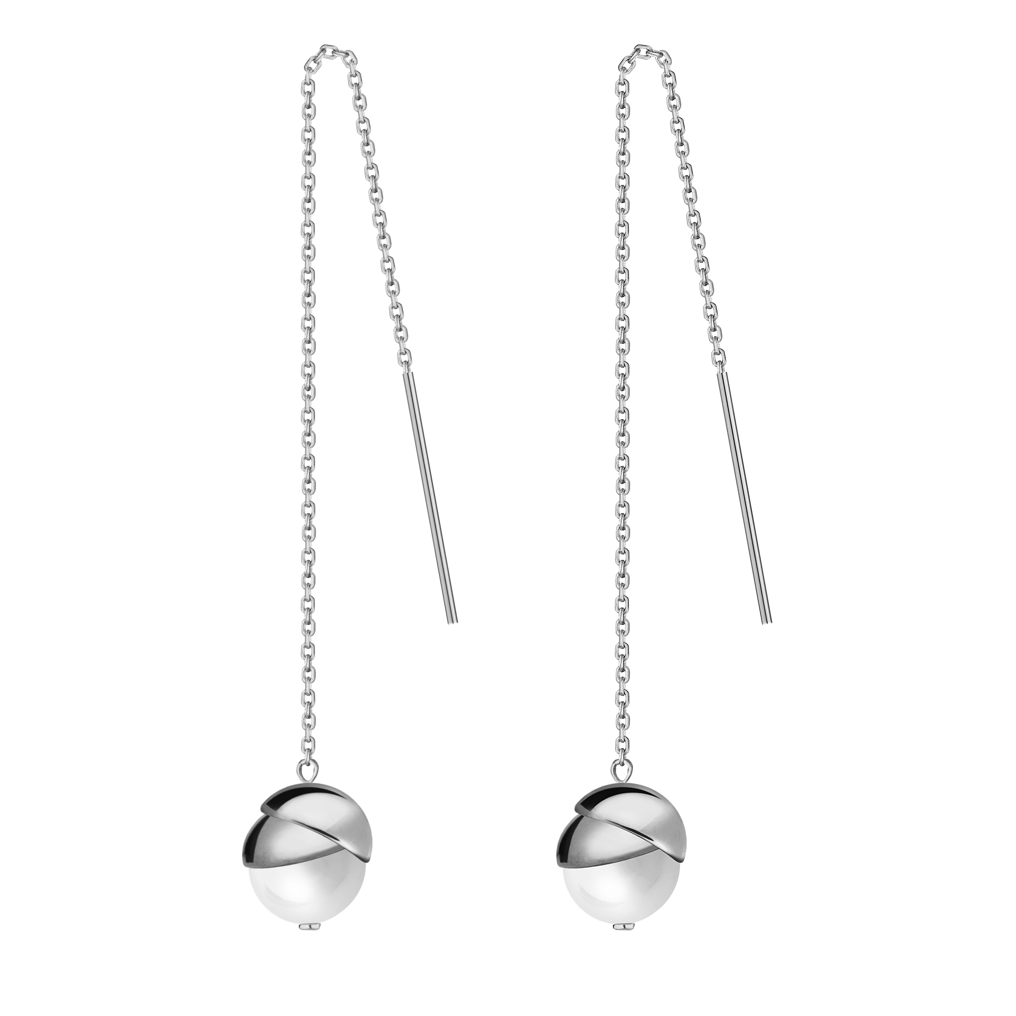 Серьги "Cotton" протяжки на концах хлопок