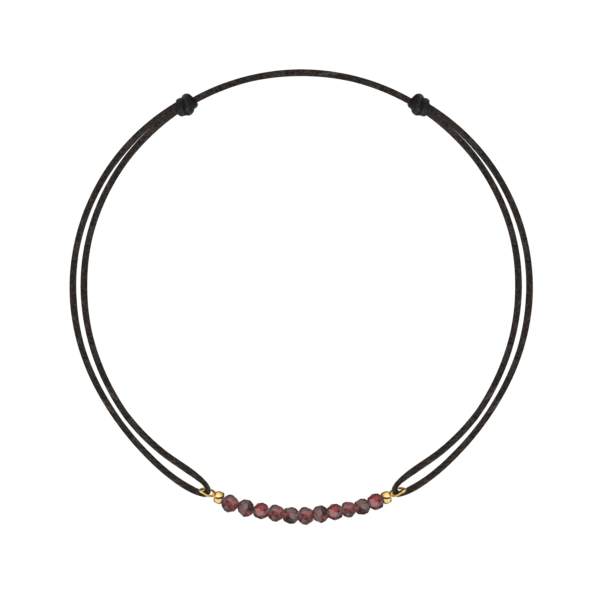 Браслет на нити, гранат