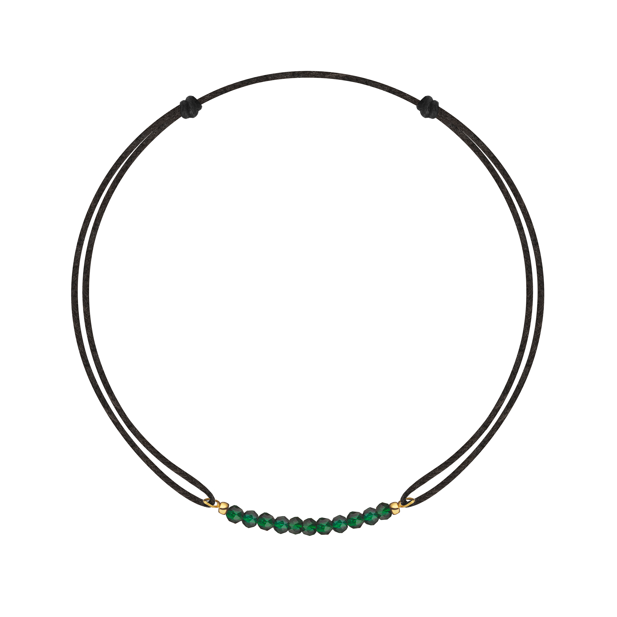 Браслет на нити, зеленый агат