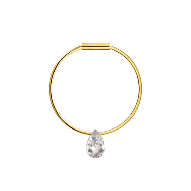 Кольцо с каплей прозрачного фианита