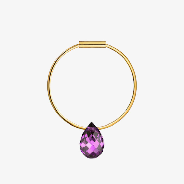 Кольцо  Set Box с каплей  фиолетового фианита