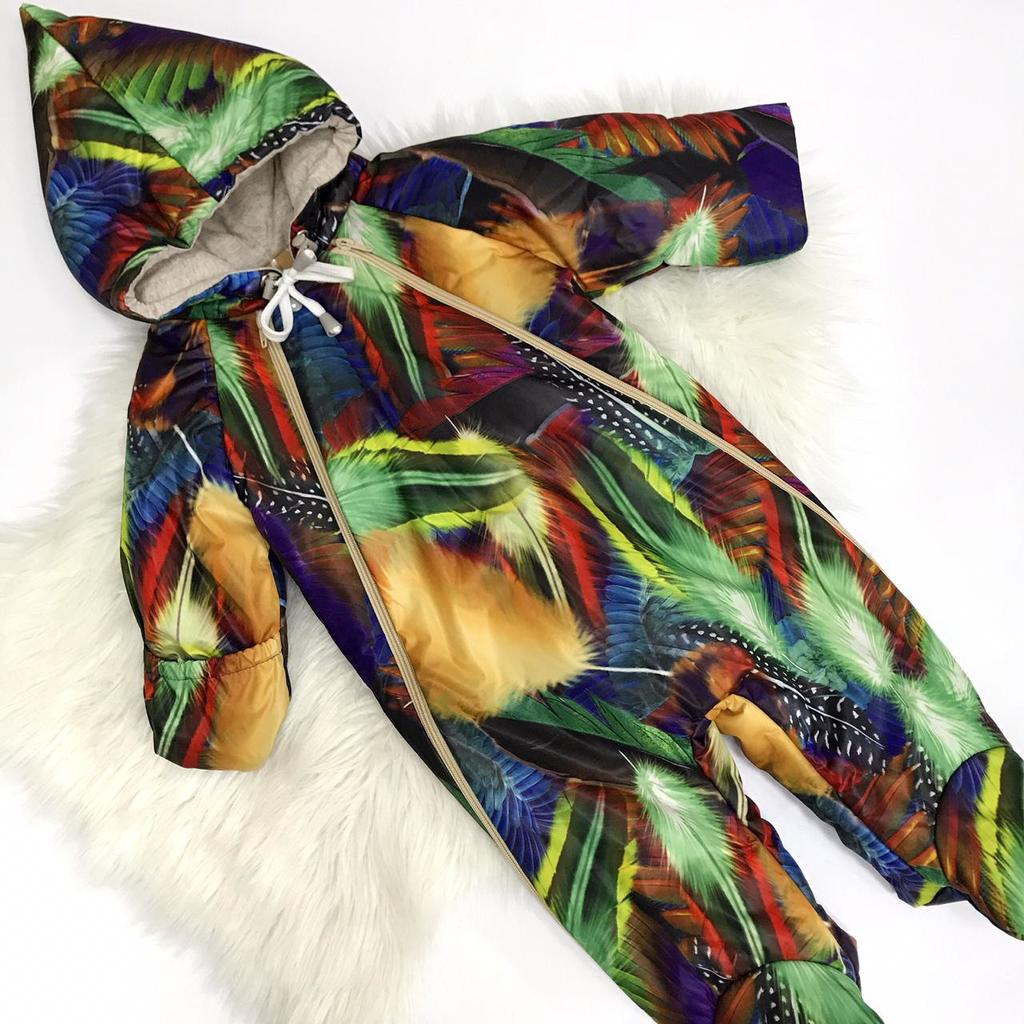 Комбинезон ДЕМИ цветные перья (9-12)