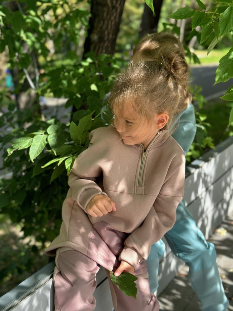 Костюм трикотажный с начесом кофейный