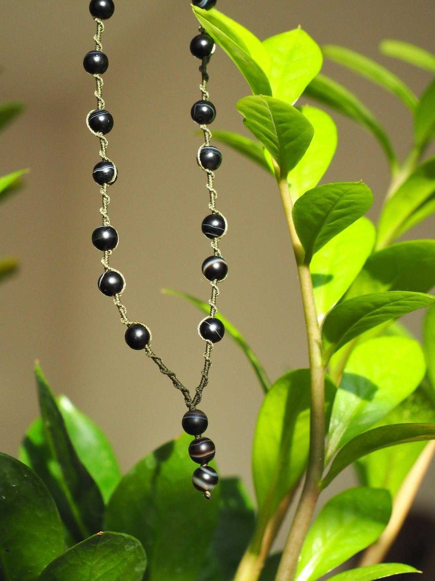 Бусы из глазкового агата / винтаж