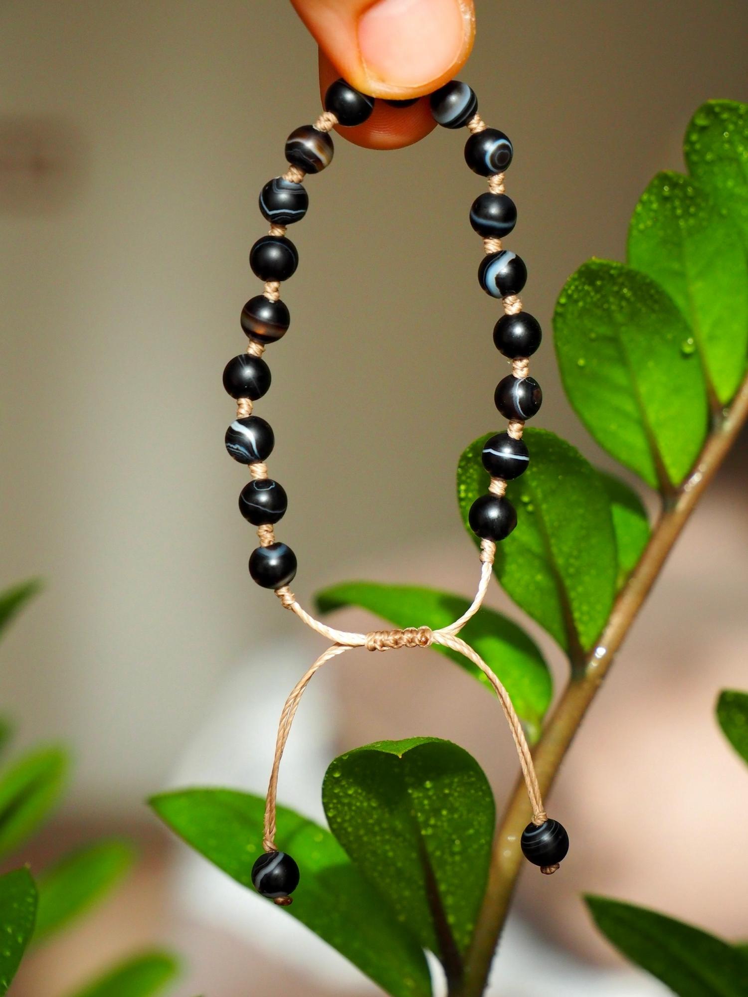 Браслет из глазкового агата / винтаж