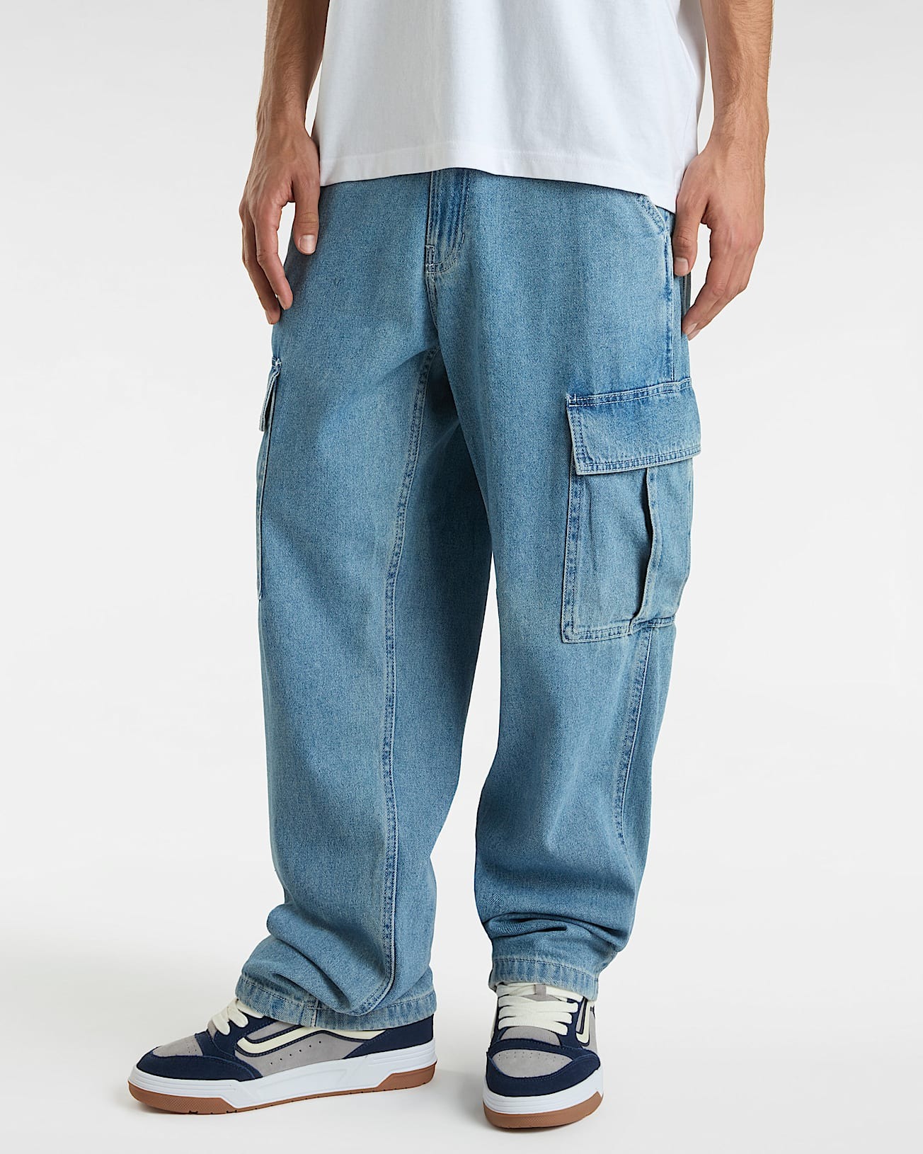 БРЮКИ SERVICE CARGO LOOSE DENIM PANT STONEWASH/BLUE