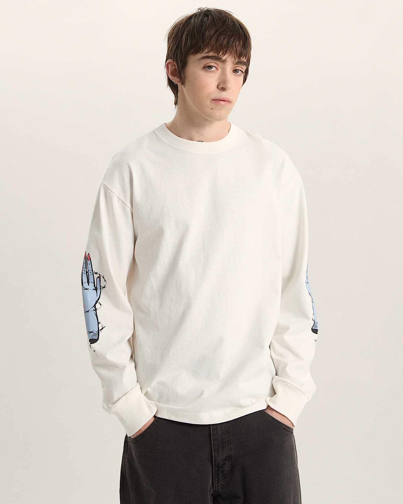 ЛОНГСЛИВ МУЖ. LX DAYANA ZOMBIE HAND LS TEE EGRET