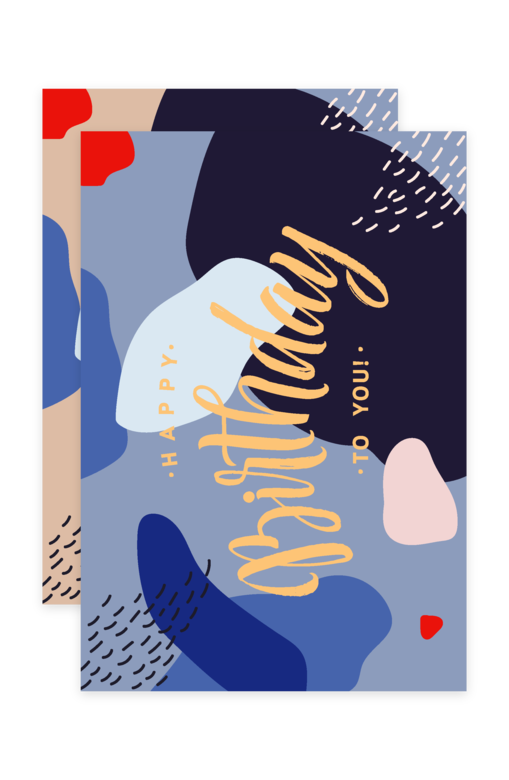 Открытка "Happy Birthday / Blue"