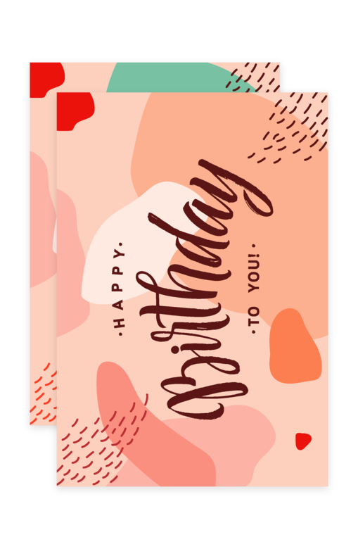 Открытка "Happy Birthday / Peach"