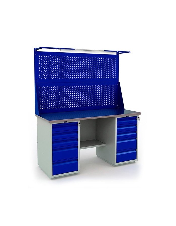 Верстак Profi 866x1600x700 (тумба WD-5 + тумба WD-5 + 2 экрана 1600 + Свет)