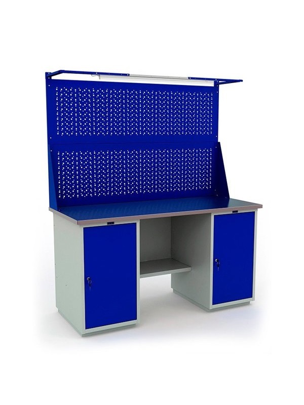 Верстак Profi 866x1800x700 (тумба WD-1 + тумба WD-1 + 2 экрана 1800 + Свет)