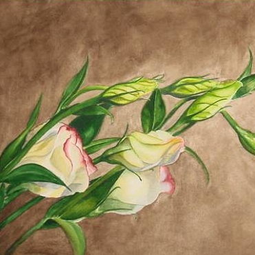 цветы акварель натюрморт эустома 112