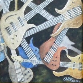 натюрморт акварель электрогитары 199