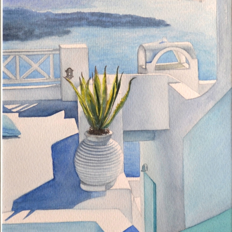 Санторини. Вид с балкона 227