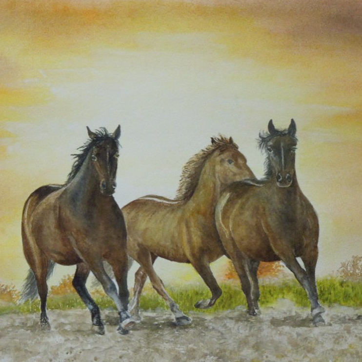 Три коня на закате № 232