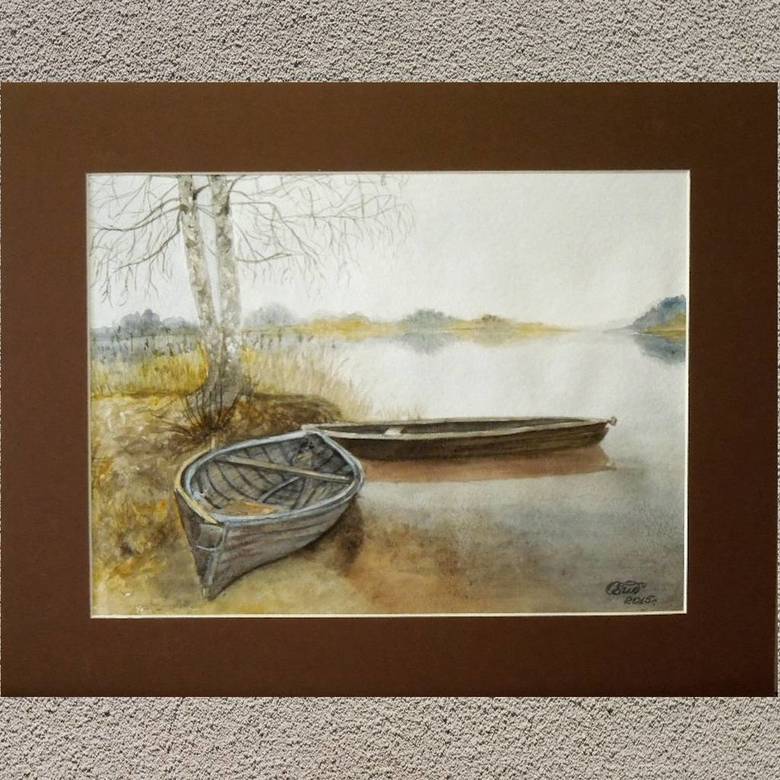 Две лодки у берега № 251