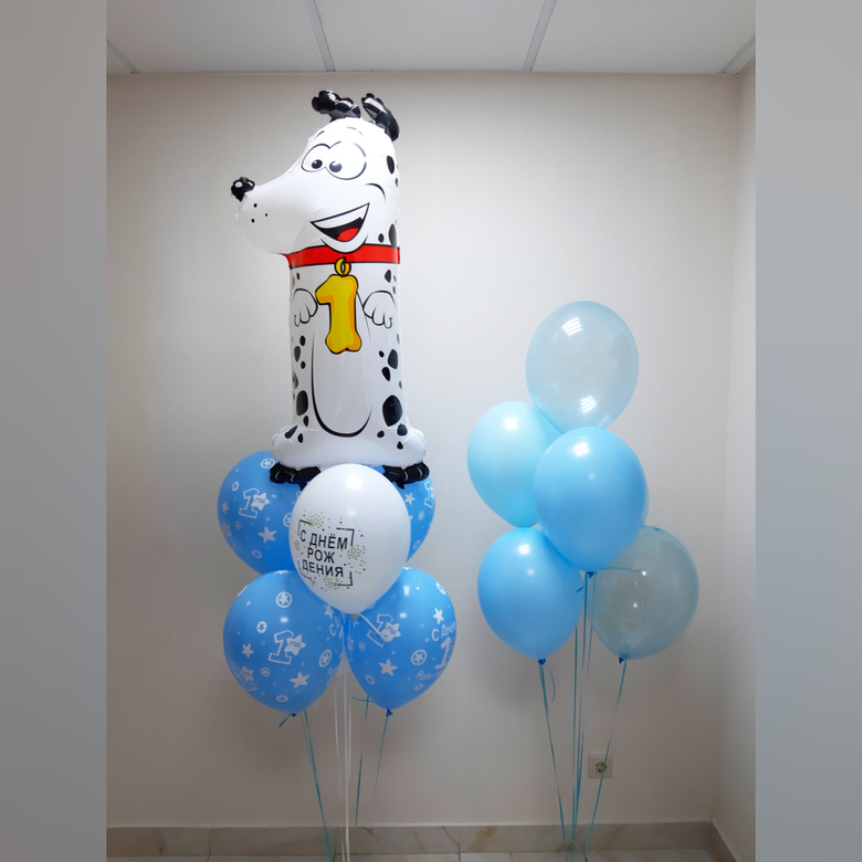 Букет с Цифрой 1 Собачка