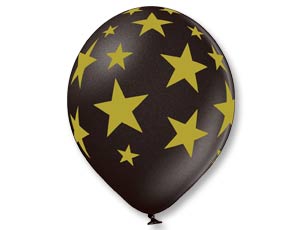 Шелкография металл 14" Звезды золот-090