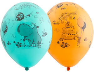 Шелкография паст 14" ДР Бегемот с тортом