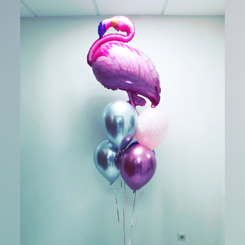 Букет с фламинго