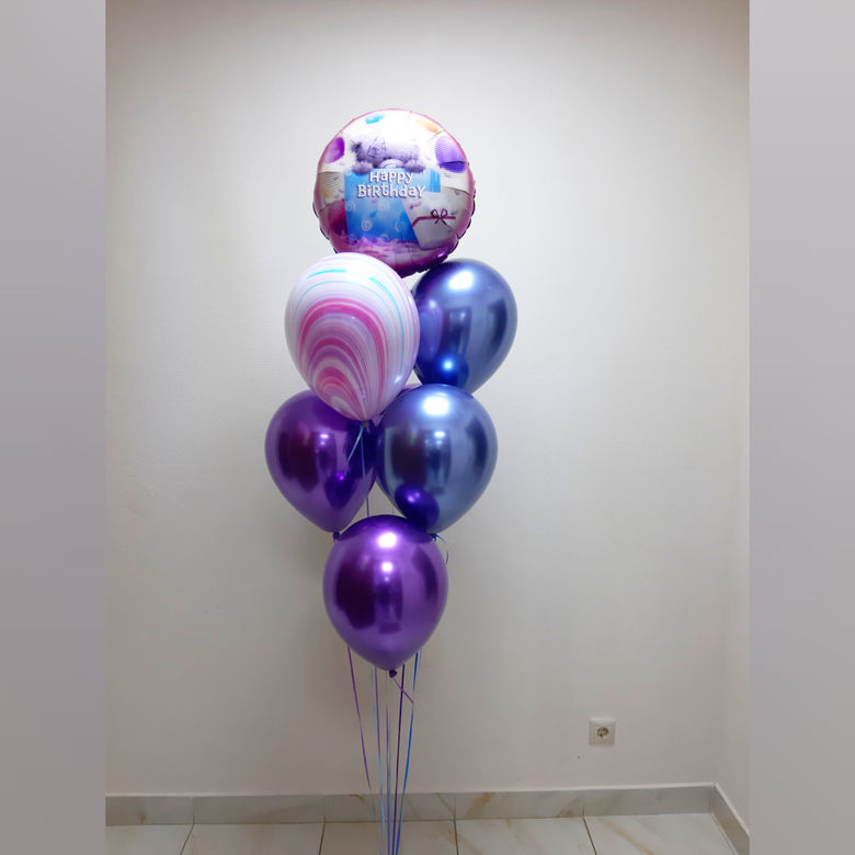 Букет 1 фольга 6 хром и 1 агат