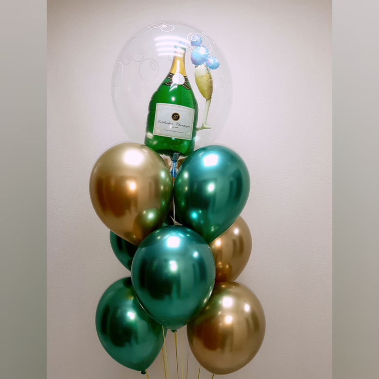 Шар в шаре шампанское и 9 хром шаров