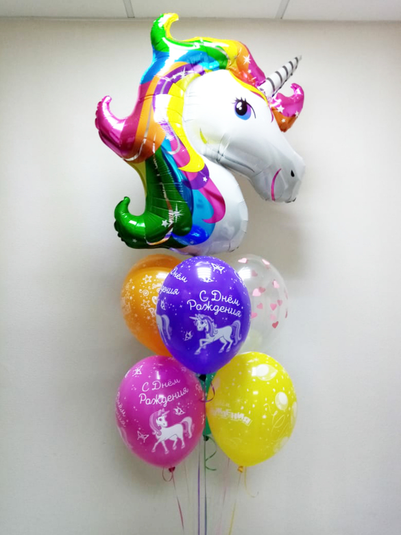 Яркий Единорог в букете №1