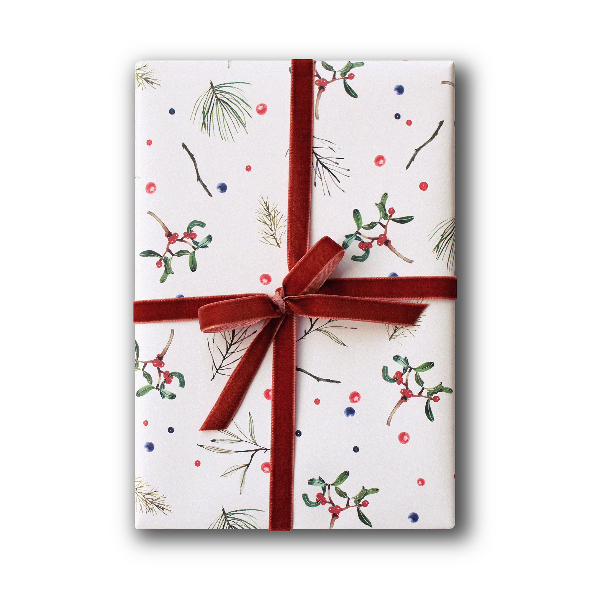 Бумага с ягодками брусники