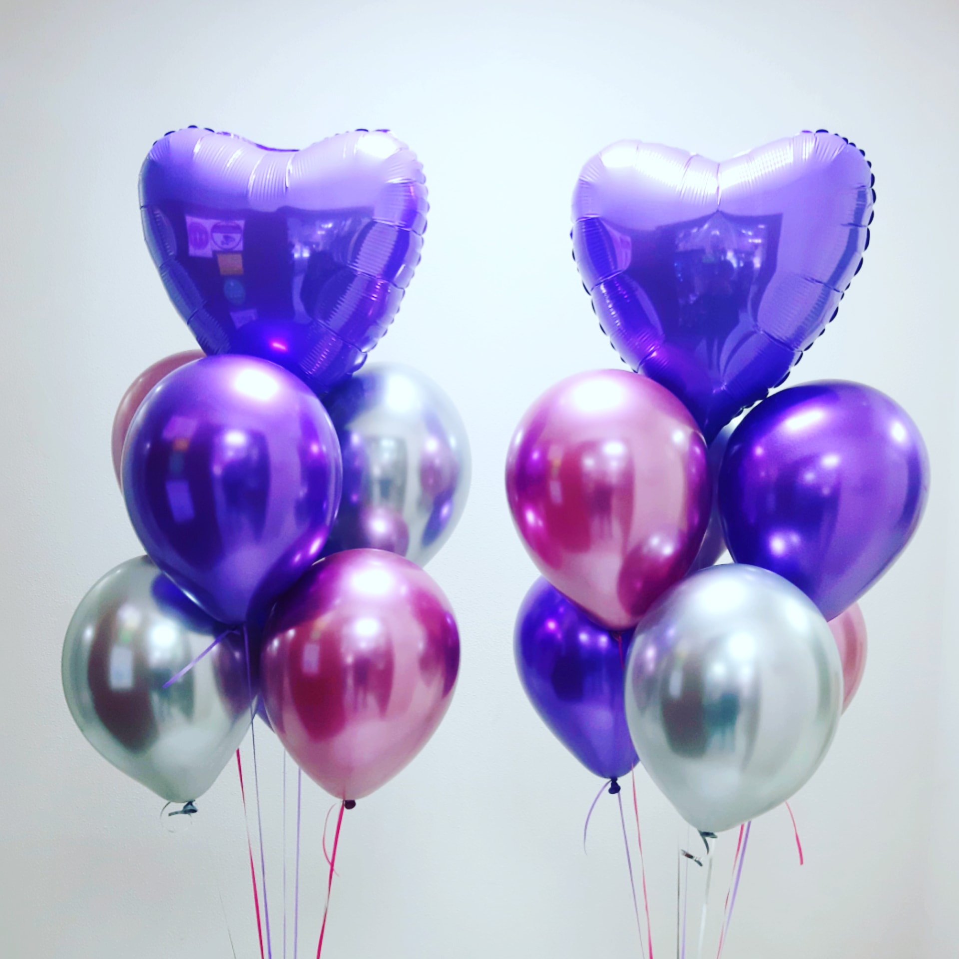 Два букета с хром шарами