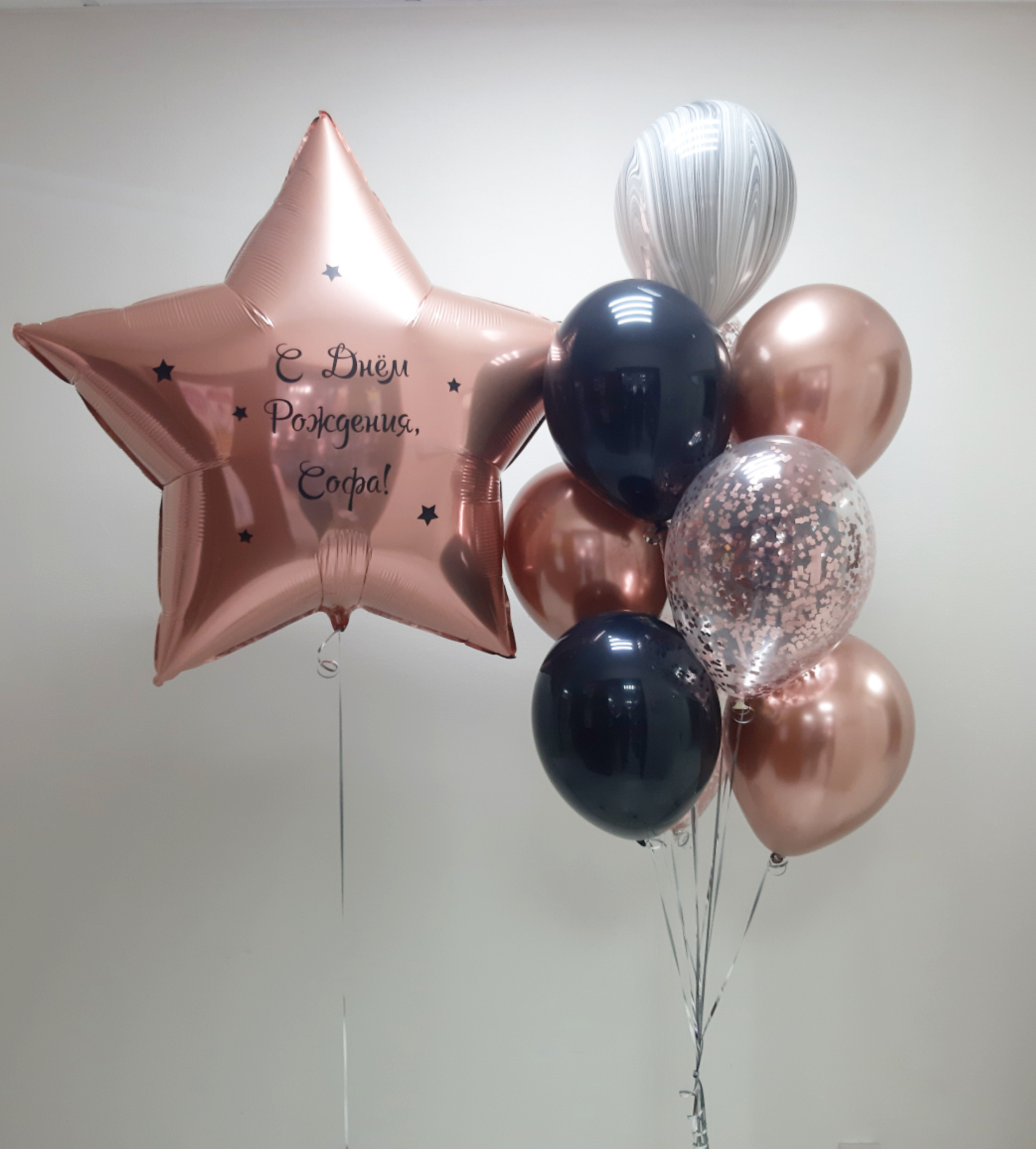 Звезда 36"и букет