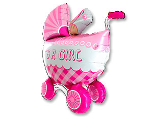 Г ФИГУРА Коляска детская розовая