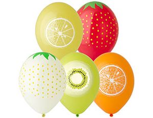 Шар с рисунком + Шелкография 14" Фрукты