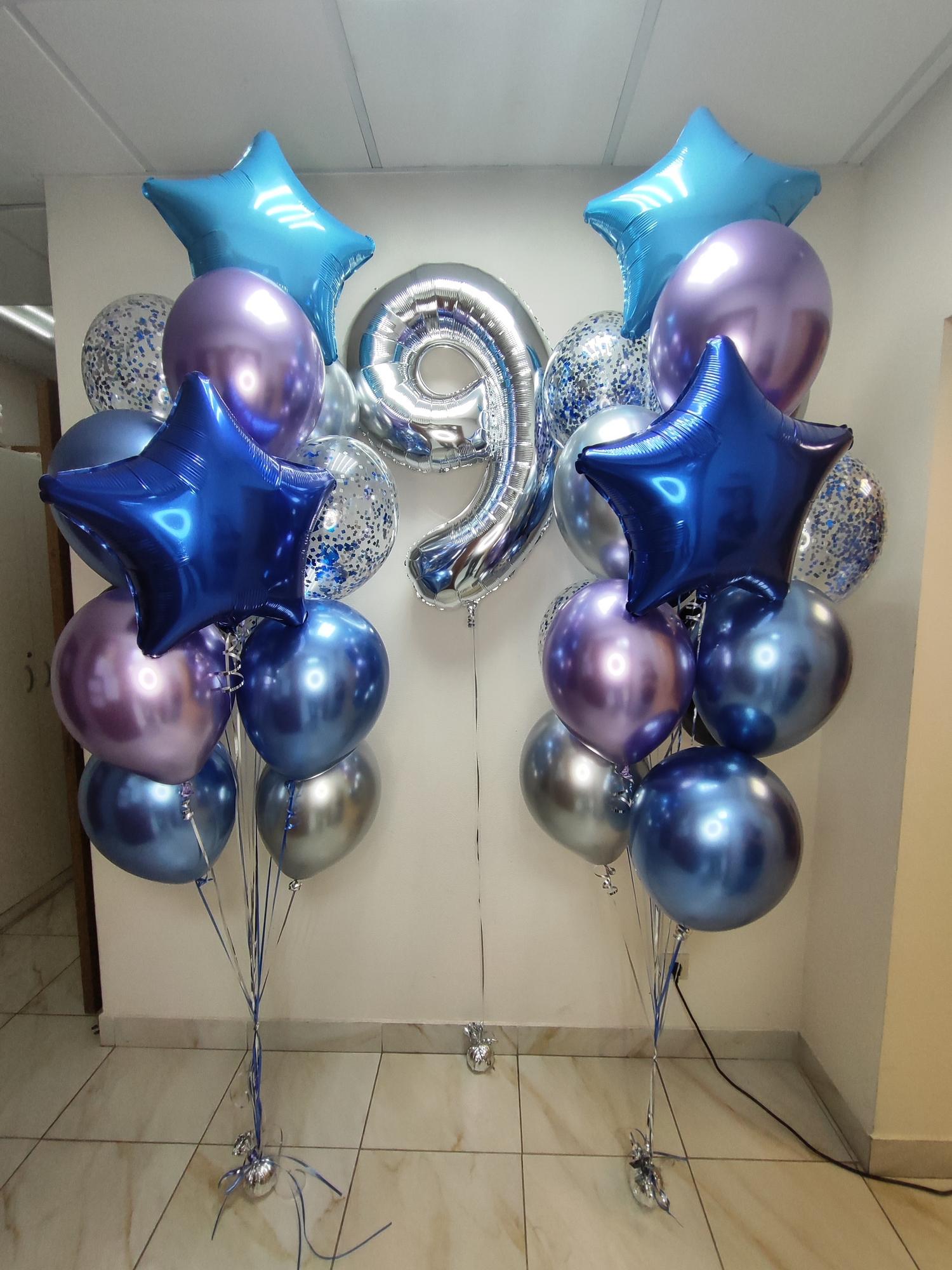 Цифра и два больших букета из шаров