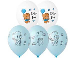 Шар с рисунком + Шелк 14" Мишка малыш