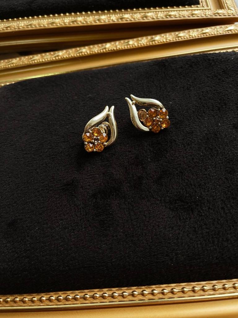 Винтажные клипсы с австрийскими кристаллами-1