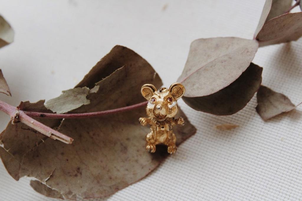 Винтажная брошь «Мышонок» редкость, Monet