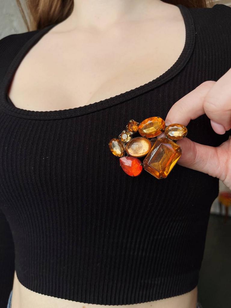 Винтажная брошь «Кристаллы-55»