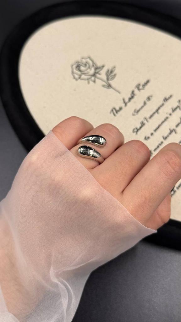 Кольцо две капельки регулируемое