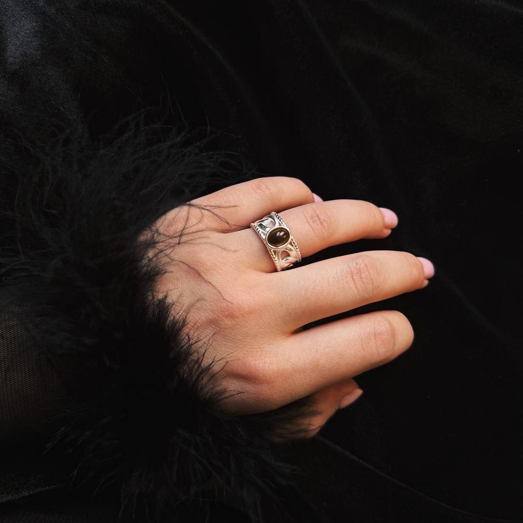 Кольцо "Янтарная капля"