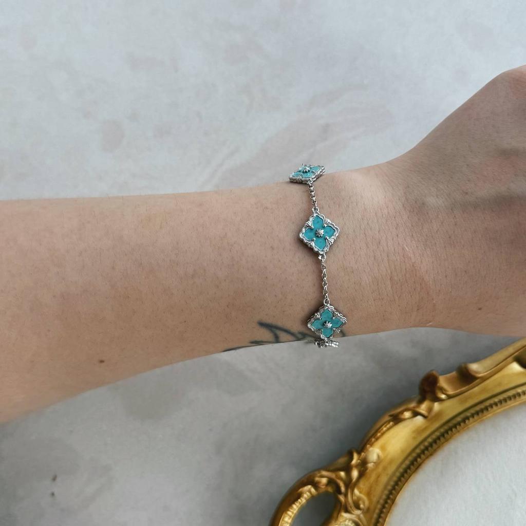 Браслет "Аквамариновый луг счастья"