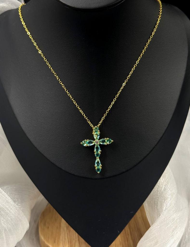 Подвеска «Салатовый крестик»