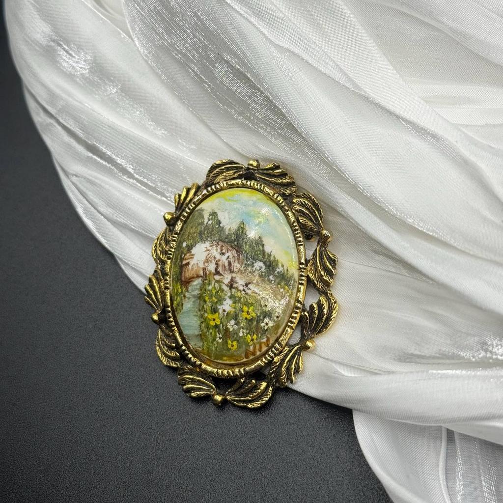 Винтажная брошь-кулон "Сад утраченного лета" Франция 70е