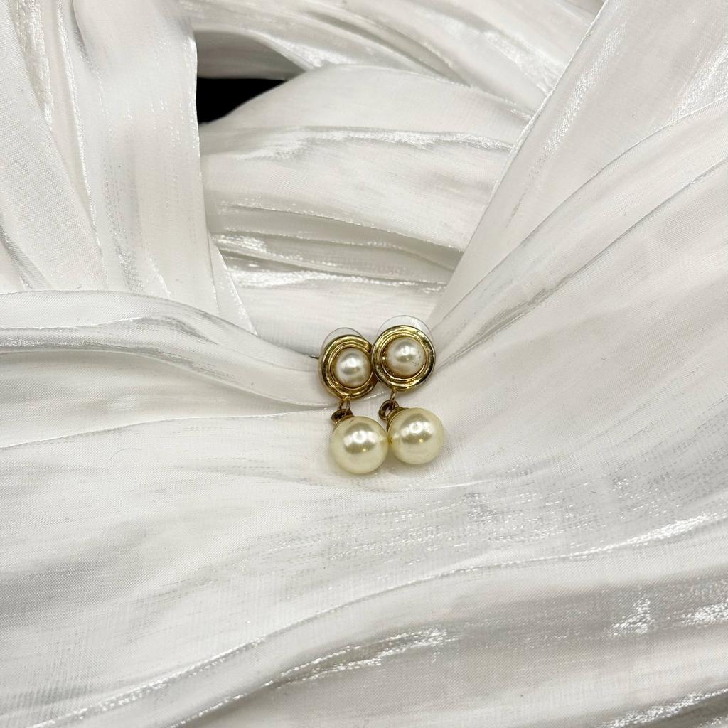 Винтажные серьги "Перламутровая отмель", США, 70е