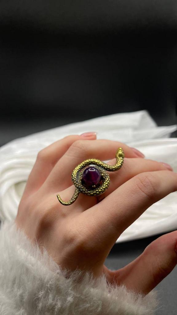 Винтажное кольцо «Талисман Агата», Ближний Восток, 60е, регулируемое