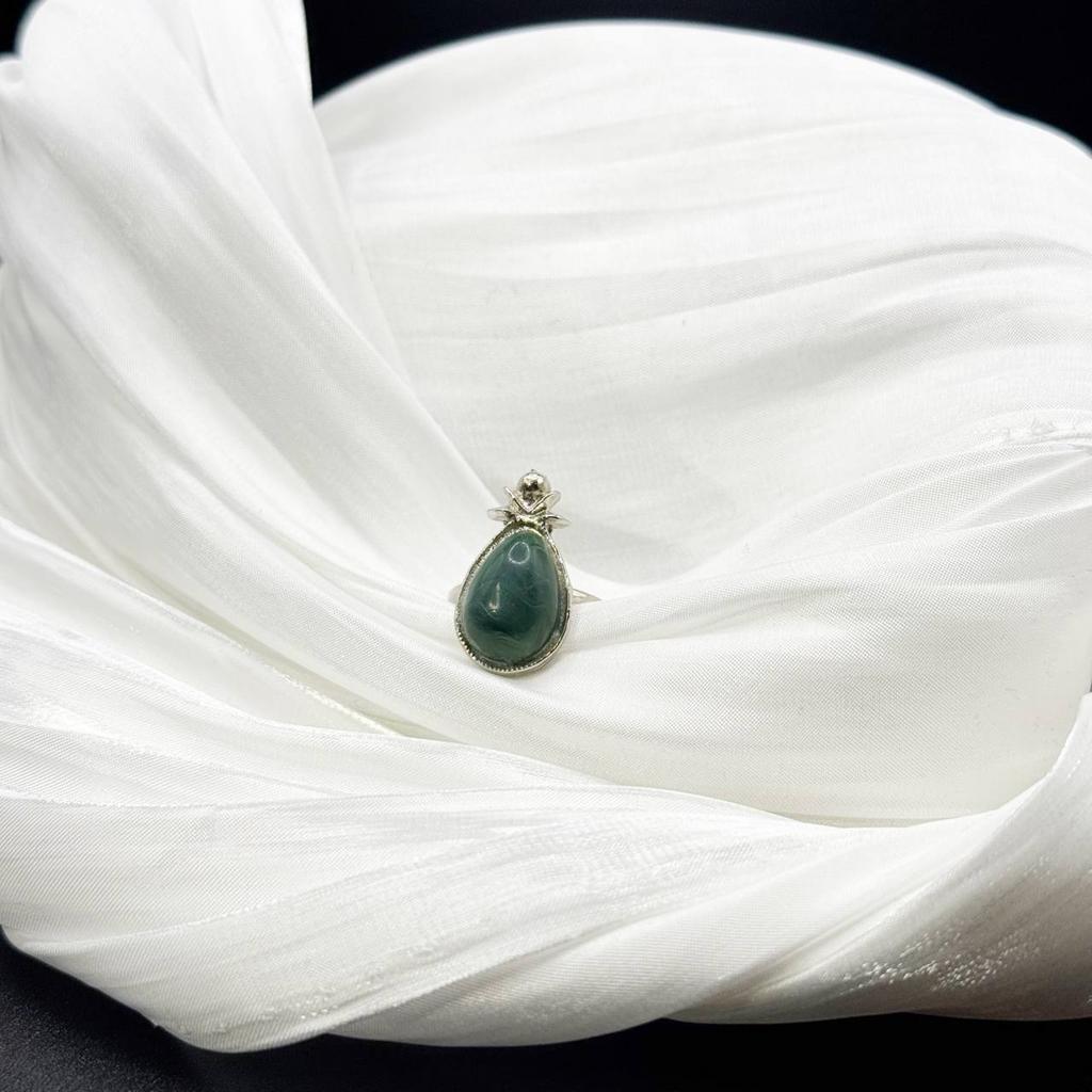 Винтажное Кольцо со вставкой из яшмы «Сокровище леса», 80е, регулируемое