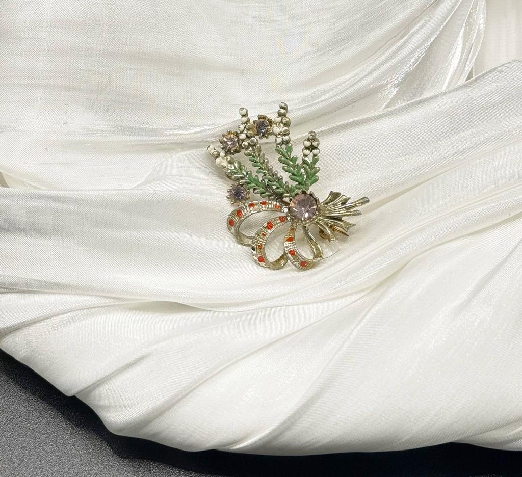 Винтажная брошь «Вересковый букет», Exquisite, Англия, 50е