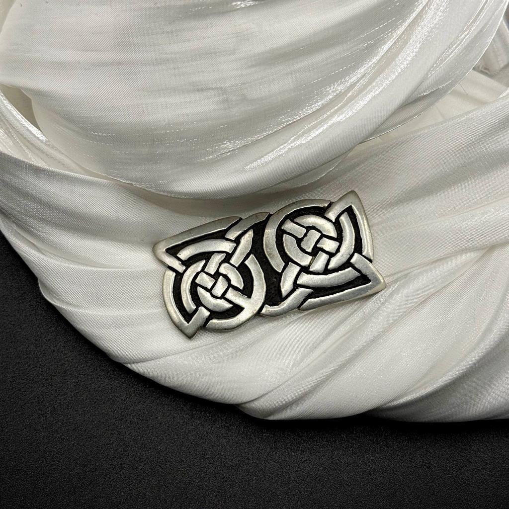 Винтажная брошь «Загадочный орнамент», St. Justin Pewter, 90е