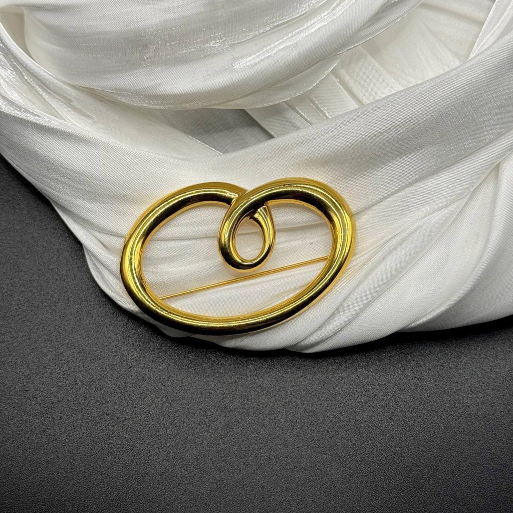 Винтажная брошь «Изящный изгиб», Monet, 70е